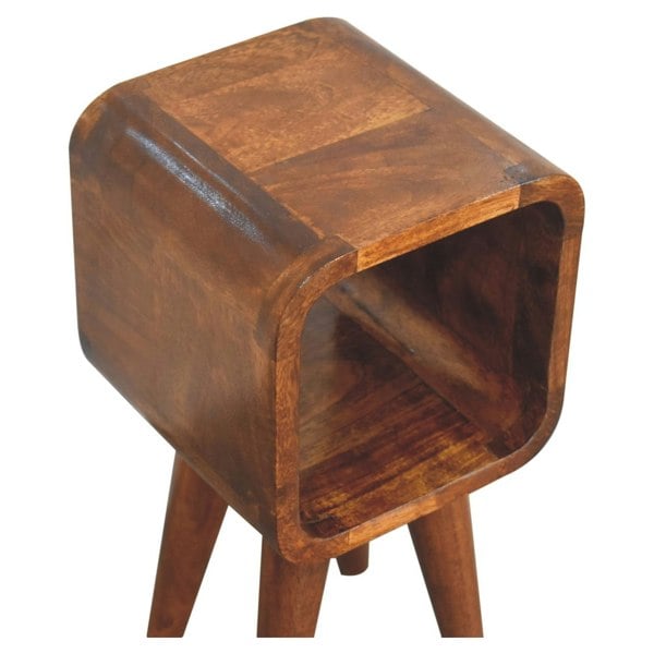 Artisan Furniture Extra Mini Minimalist Open Curved Chestnut Bedside
