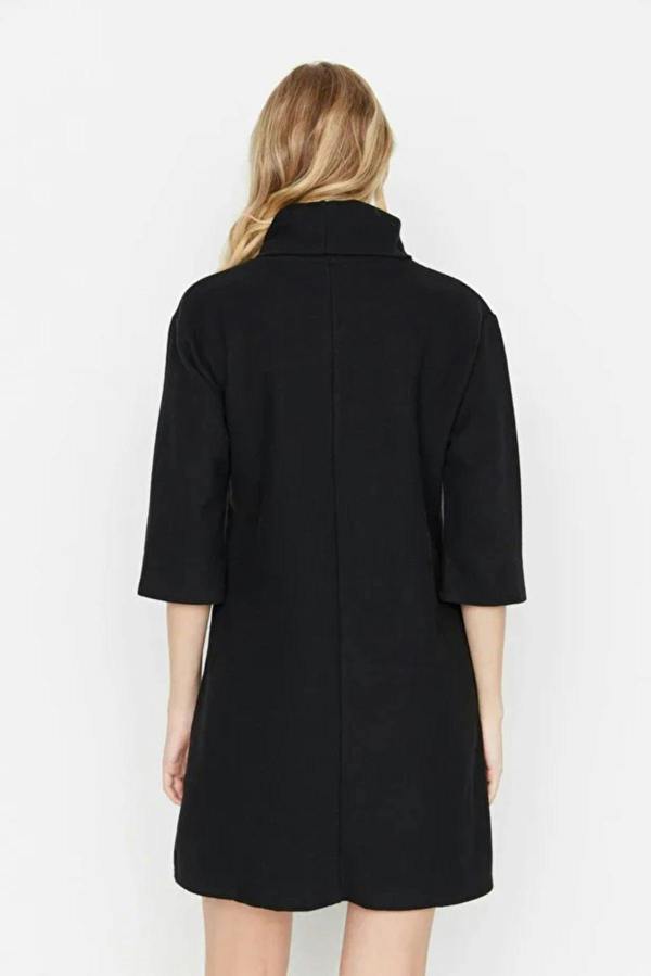 WOVCOR Turtleneck Long Sleeve Knit Mini Dress