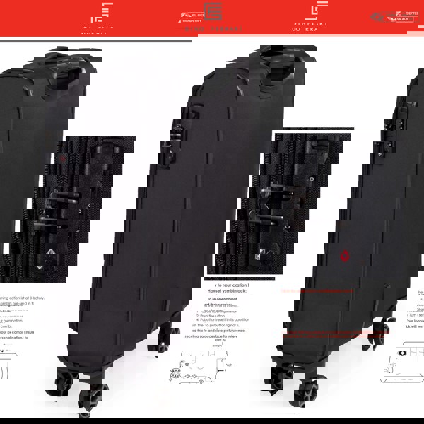 Gino Ferrari Omis Lightweight Soft Shell Suitcase with Wheels TSA Lock Hold Luggage