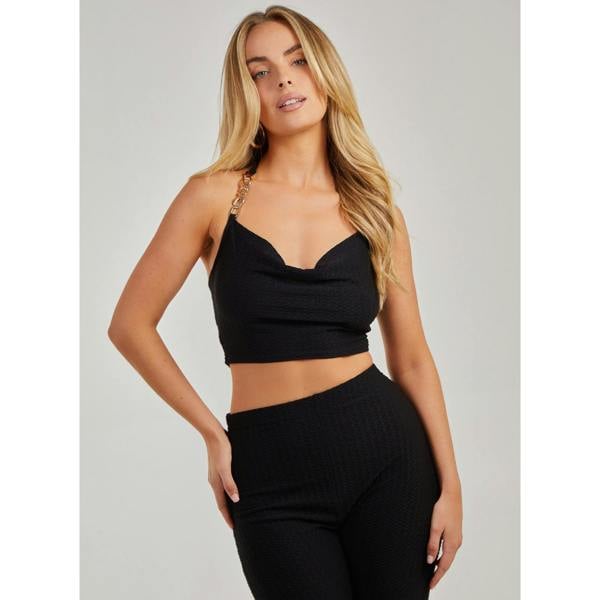 Pink Vanilla Waffle Chain Gold Top