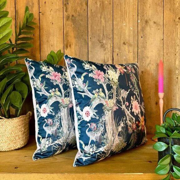 Love Frankie Peony Cushions in Dusk