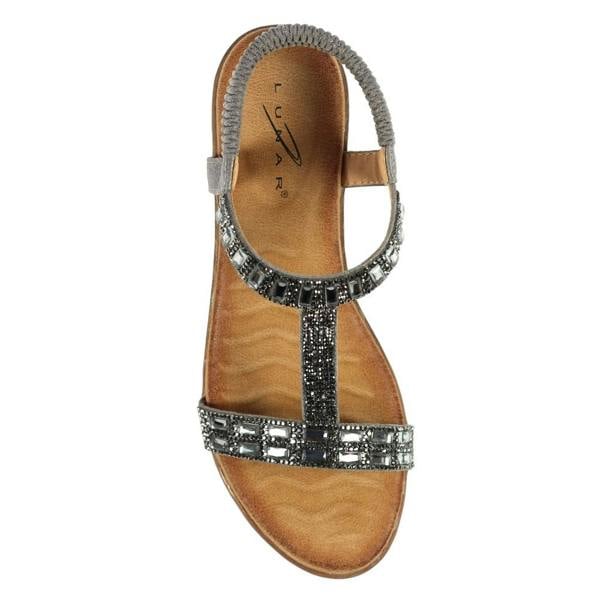 Lunar Womens/Ladies Macie Wedge Sandals - Pewter