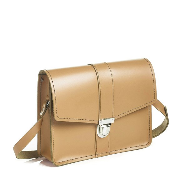 Zatchels Leather Shoulder Bag - Iced Coffee