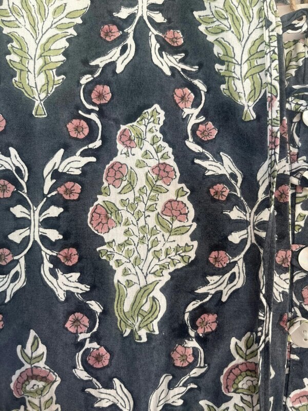 Lalita ink Maxi woodblock print dress, 100% cotton