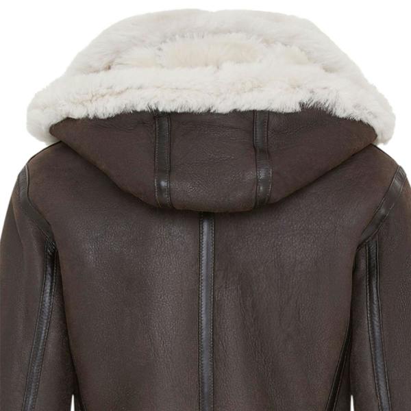 Infinity Leather Womens Hooded Sheepskin Flying Leather Jacket-Palermo