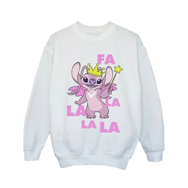 Disney Girls Lilo & Stitch Angel Fa La La Sweatshirt - White