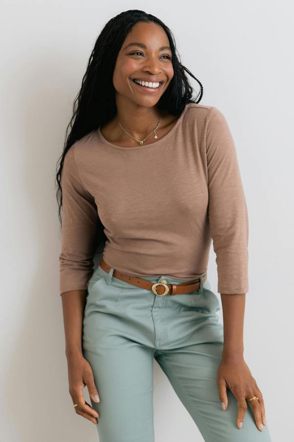 Lily & Me Monica Organic Cotton Jersey Top Mocha