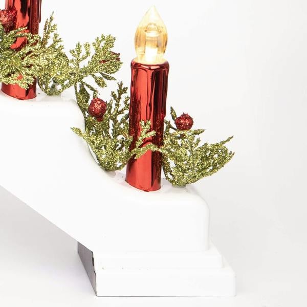 5cm Battery Operated Plastic White Christmas Candle Bridge with 7 LED Lights image 5