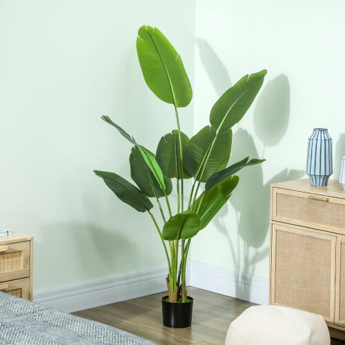 Wyld Haus Nozizi Tall Artificial Bird Of Paradise Leaf Plant With Sculpted Foliage In Pot H8 160cm Green
