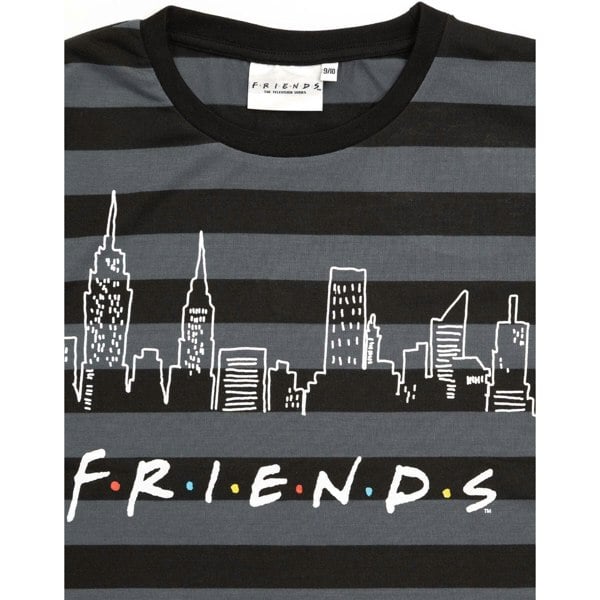 Friends Girls Striped Nightie - Grey/Black