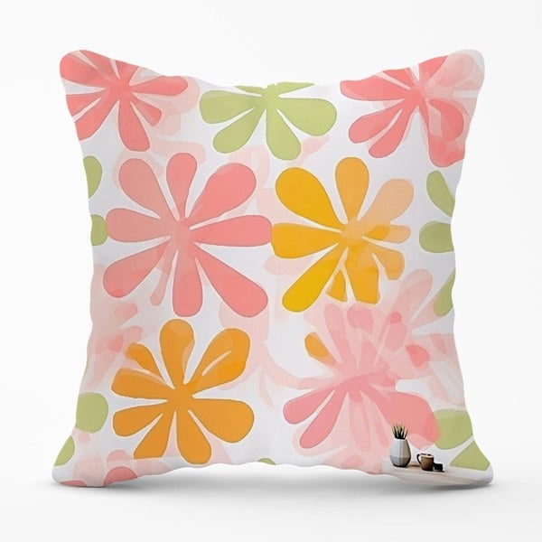 Warren Reed Yellow And Pink Flowers Cushions