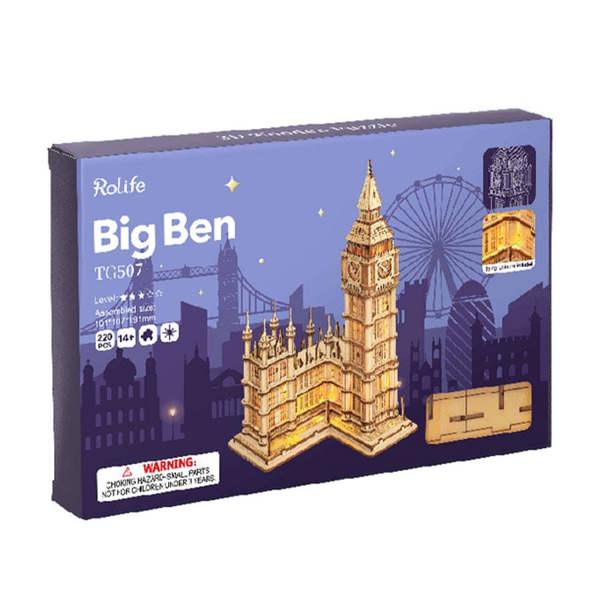 Dyzi 228 Piece Big Ben 3D Wooden Puzzle With Light