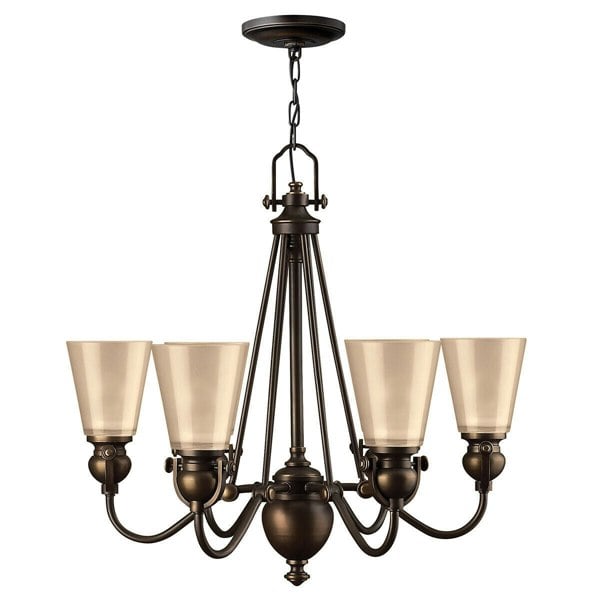 6 Bulb Chandelier Hanging Pendant LIght Olde Bronze LED E27 60W Bulb Loops