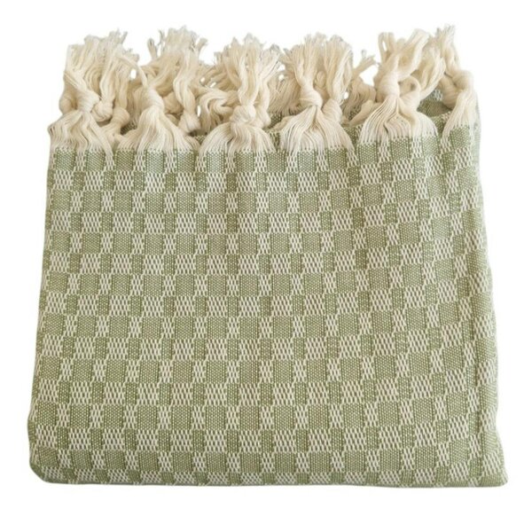 Cotton and Olive Tuna Cotton Hammam Towel, Sage Green
