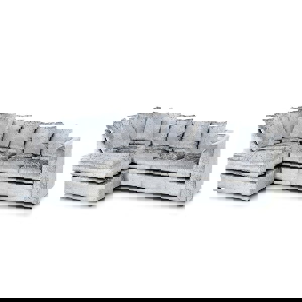 Furnishings For Less Crystal Crushed Velvet Scatter Back 5 Seater L Shaped Corner Sofa