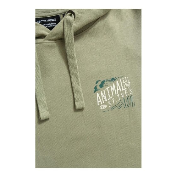 Animal Mens St Ives Cotton Drawstring Hoodie - Khaki Green