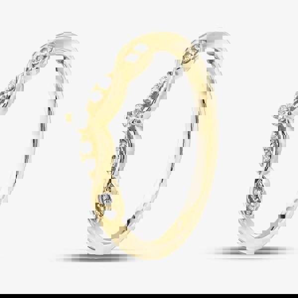 T. H. Baker 9ct Yellow Gold 0.33ct Brilliant Cut Diamond Crossover Wishbone Ring 50L88/33-10