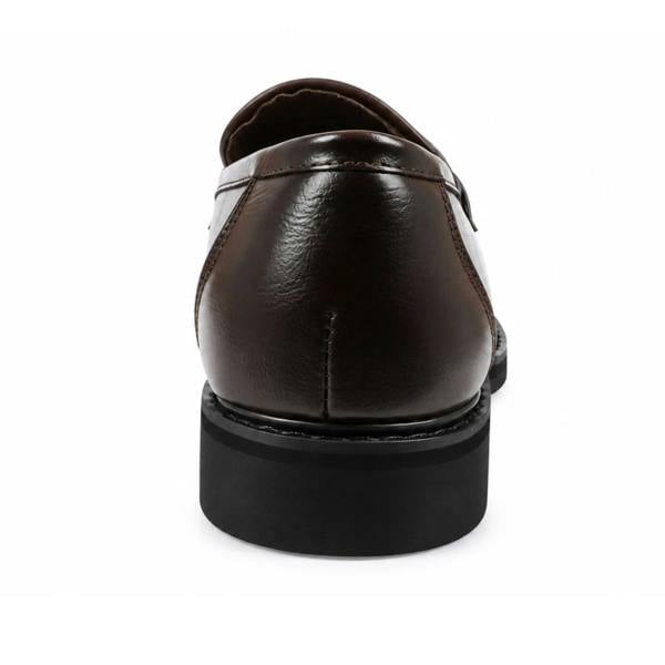 Dolcetto Men's Brown Vegan Leather Slip-On Tassel Loafers