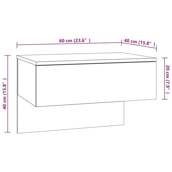 Berkfield Wall-mounted Bedside Cabinets 2 pcs Sonoma Oak