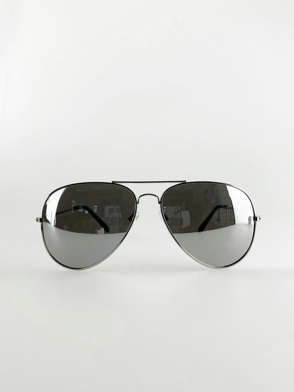 SVNX Aviator Metal Frame Sunglasses with Mirrored Lenses