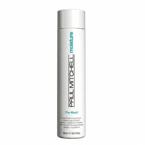 Shampoo bottle labeled 'Paul Mitchell The Wash' on a white background