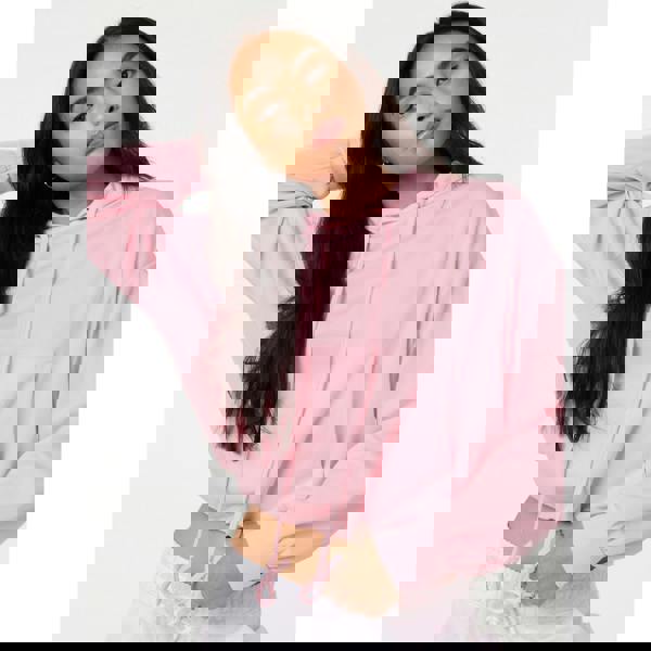 Pink Vanilla Drawstring Puffball Hoodie