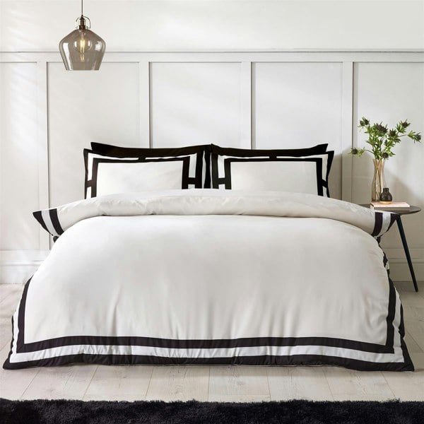 Catherine Lansfield So Soft Mono Panel Cream Duvet Cover Set