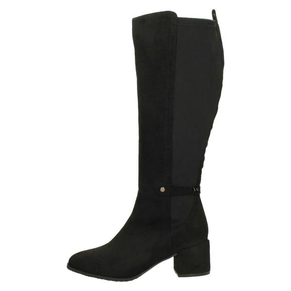 Spot On Ladies Spot On Block Heel Wide Fitting Knee High Boots  F51256