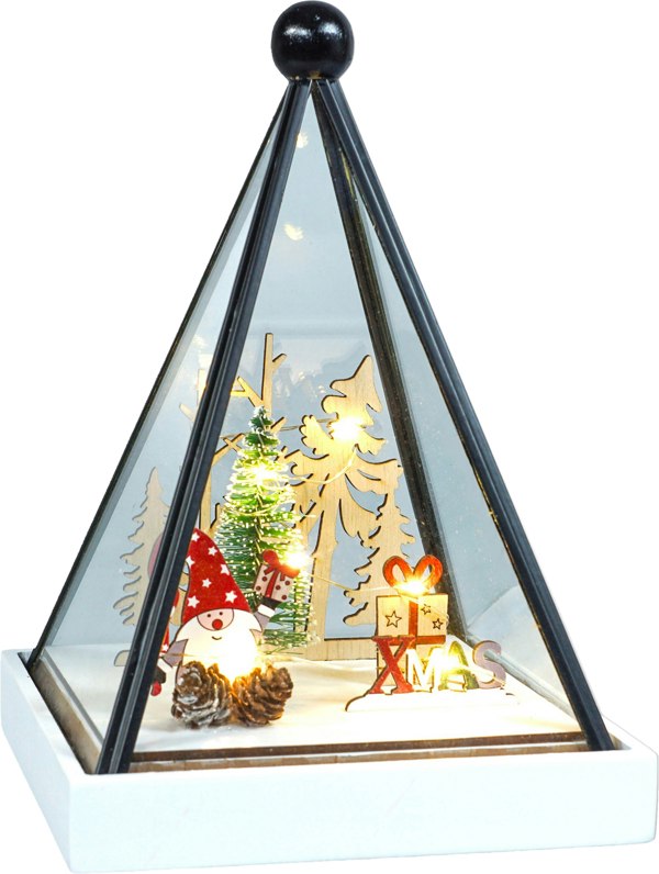 Xmas Haus Triangle Hurricane Glass LED Gonk Scene