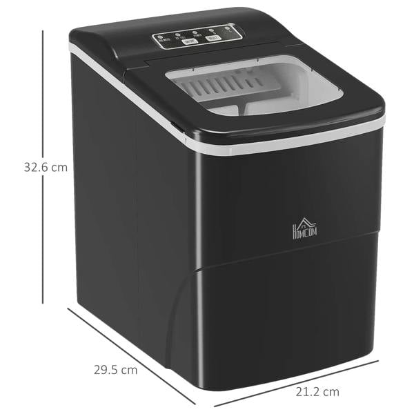 Black countertop ice cube machine front view with top control panel