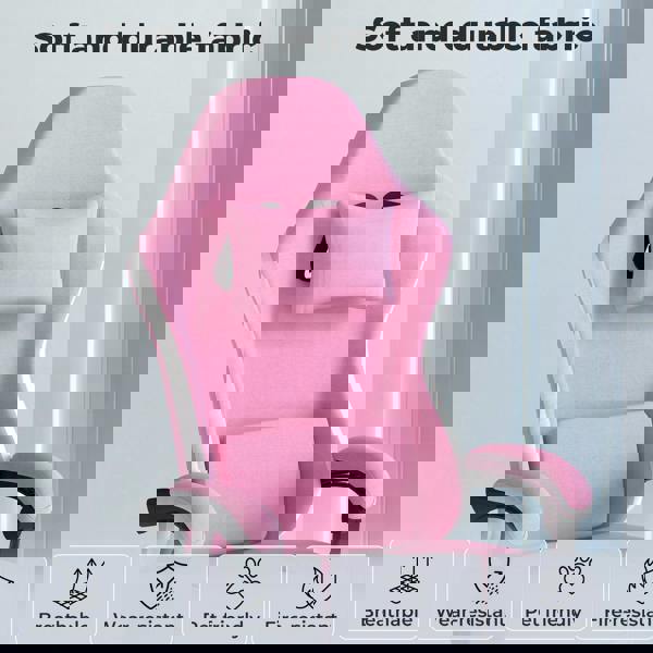 Levede Office Desk Chair Fabric Gaming Recliner Adjustable Height Swivel Pink