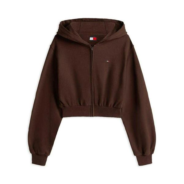 Tommy Jeans Womens/Ladies Crop Hoodie - Brown - 