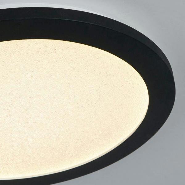 Pagazzi Lighting Addie Bathroom Black and Crystal LED Flush Ceiling Light