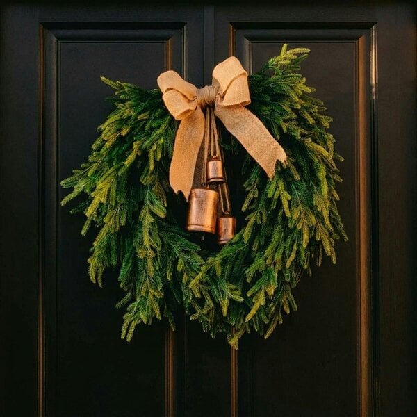 Garden Greatness Traditional Faux Pine Bell Christmas Wreath