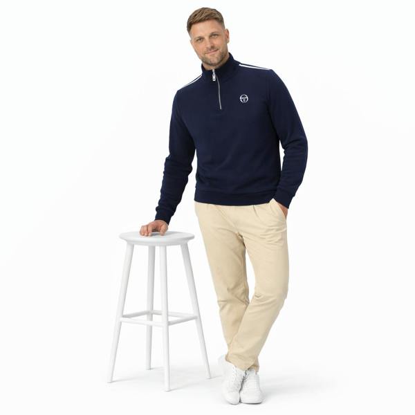 Sergio Tacchini Locchi 1/4 Zip Sweatshirt Maritime Blue/White
