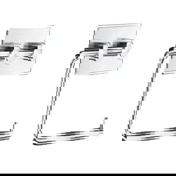 Polished stainless steel toilet roll holder