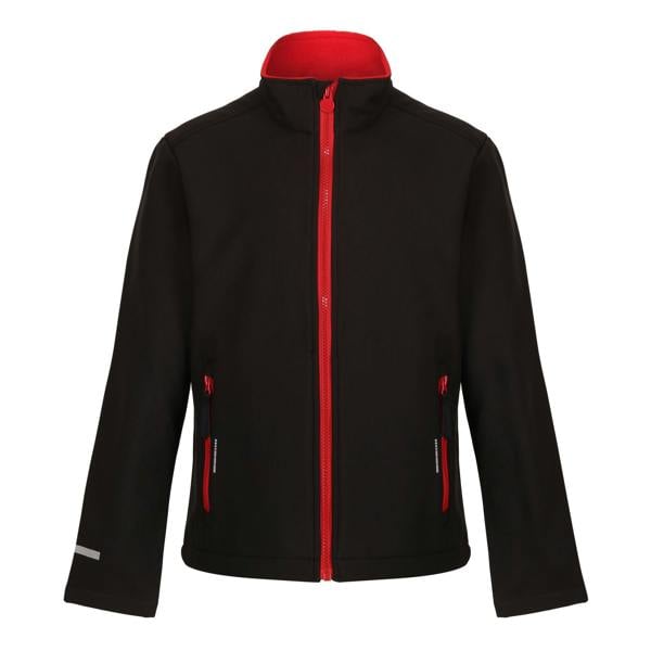 Regatta Professional Childrens/Kids 2 Layer Soft Shell Jacket - Black/Classic Red