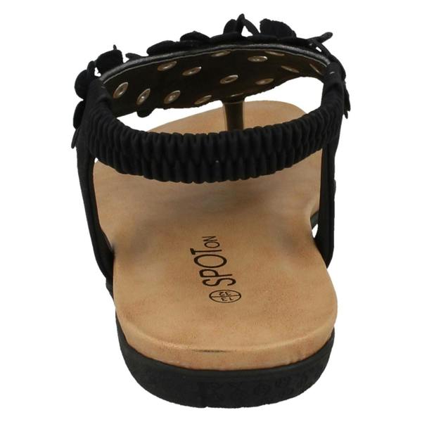 Spot On Girls Spot On Flat Flower Trim Toepost Sandals