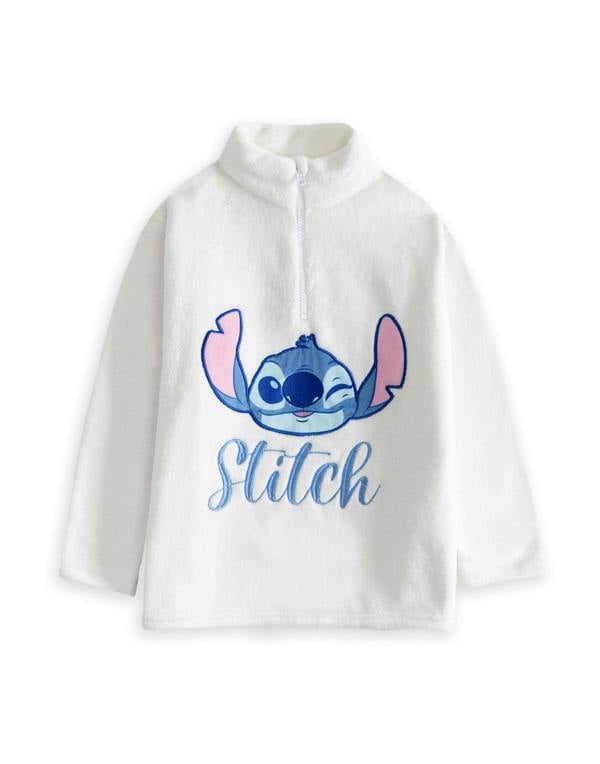 Lilo & Stitch Girls Pink Character Long Sleeve Long Leg Pyjama and Jumper 3 Piece Set