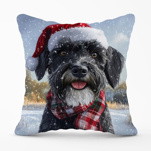 Warren Reed Snowy Christmas Giant Schnauzer Cushion