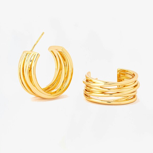 Uchi & Soto Nami Gold Twist Earrings