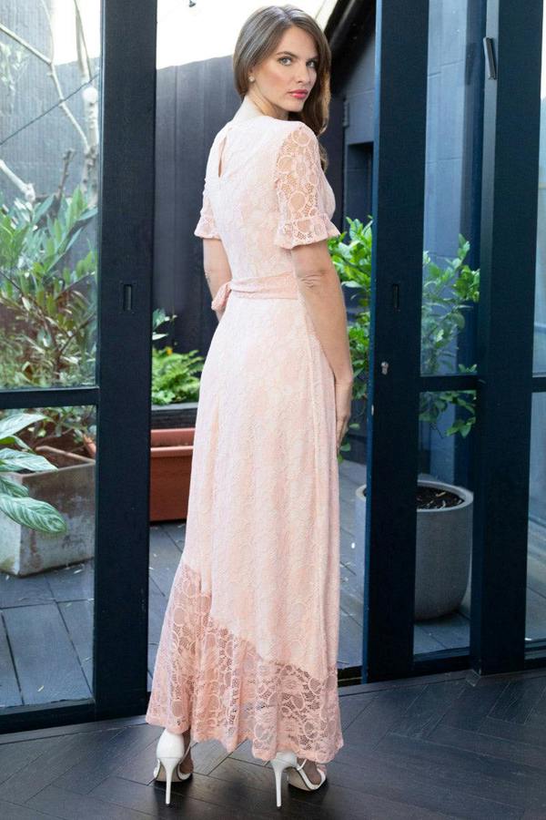 HotSquash Keyhole Lace Dress with Asymmetric Hem
