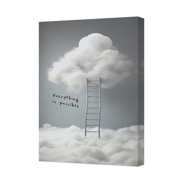 Benjamin Tate Design Everything Is Possible Cloud Canvas Art Print On Wooden Gallery Frame