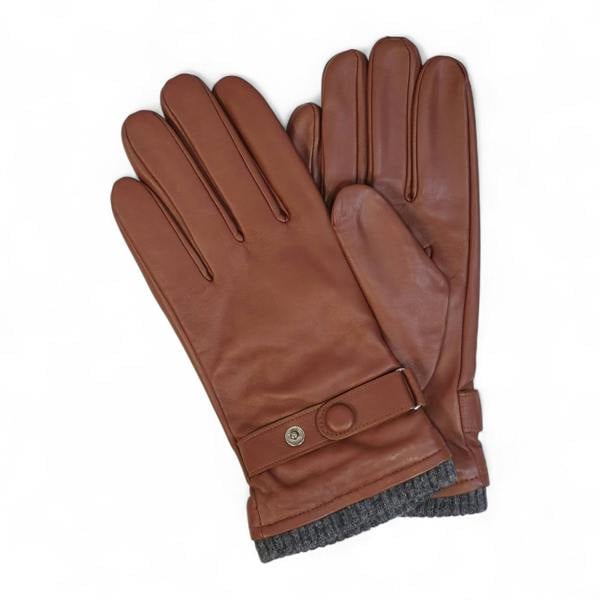 Infinity Leather Men’s Italian Leather Warm Wool Lining Winter Knit Rib Gloves - M-LGV-105