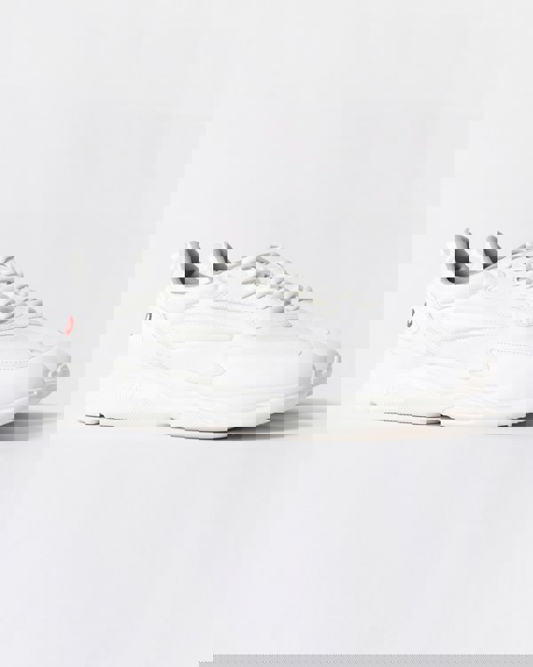 HUGO Leon Mens Logo-counter trainers with canvas-effect fabric - Open White 116