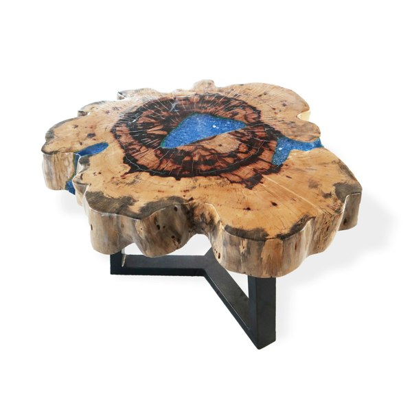 Ancient Wisdom Tamarind and Resin Coffee Table - Sky Blue