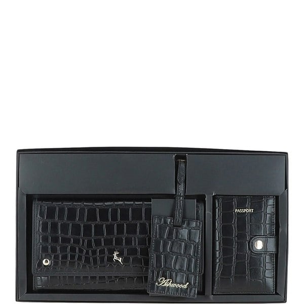 Ashwood 'Wise Tour' Real Leather Women's Gift Travel Set