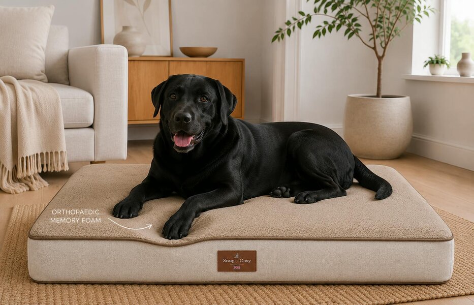Snug and Cosy Pets Heritage Tweed Orthopaedic Pet Lounger - Comfort & Support