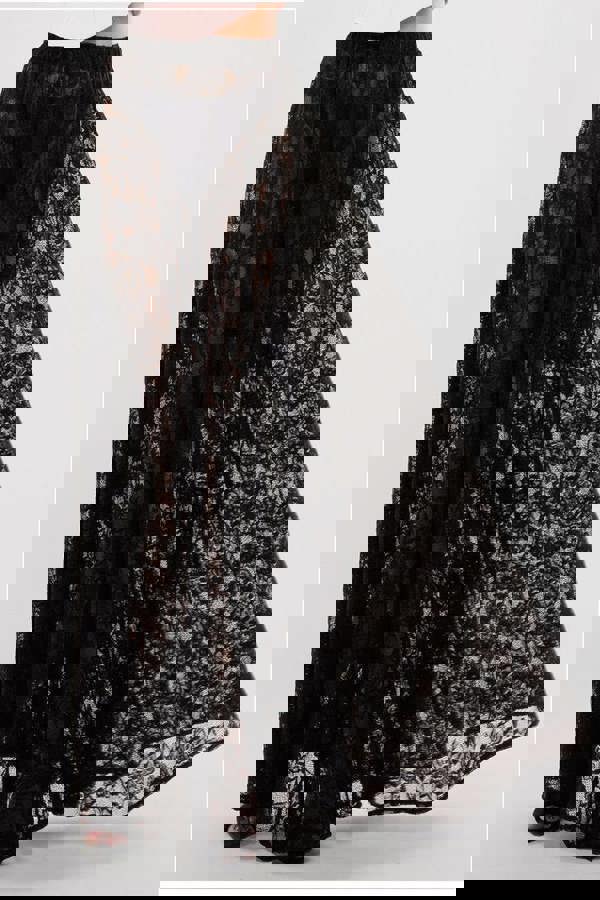 Floral Lace A-Line Maxi Skirt SK32