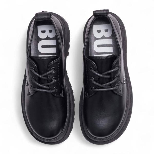 Buffalo Women’s Black Lace-Up Chunky Platform Derby Shoes - Pluto